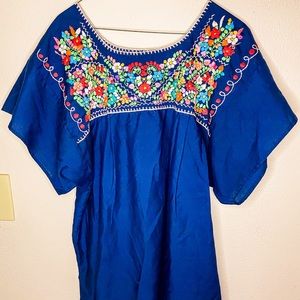 Authentic Oaxaca Embroidered Blouse - Size M/L